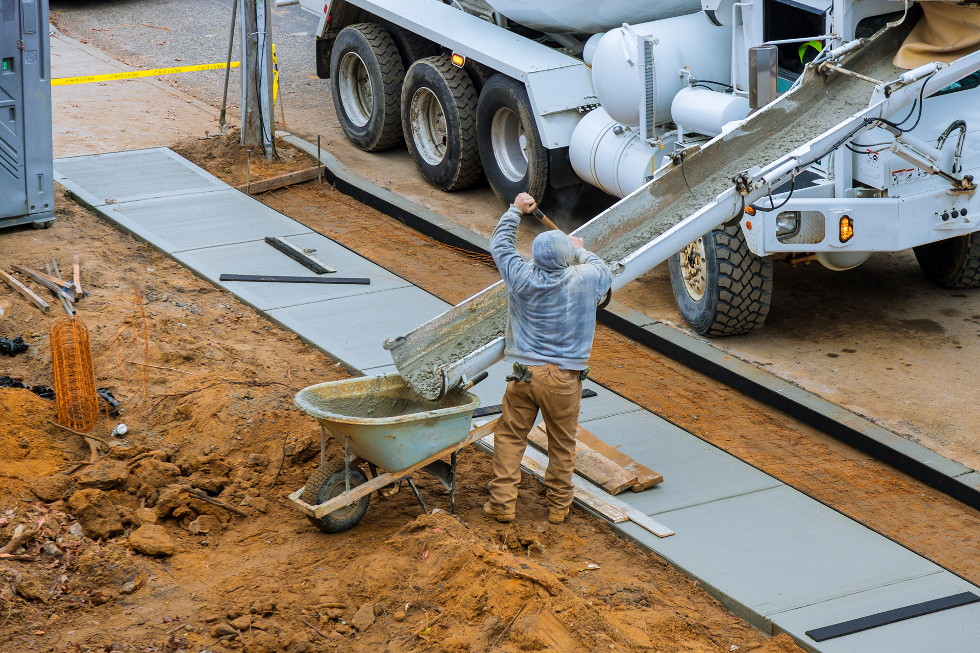 Concrete driveway built by Weiss General Construction in Newport Beach, California.
