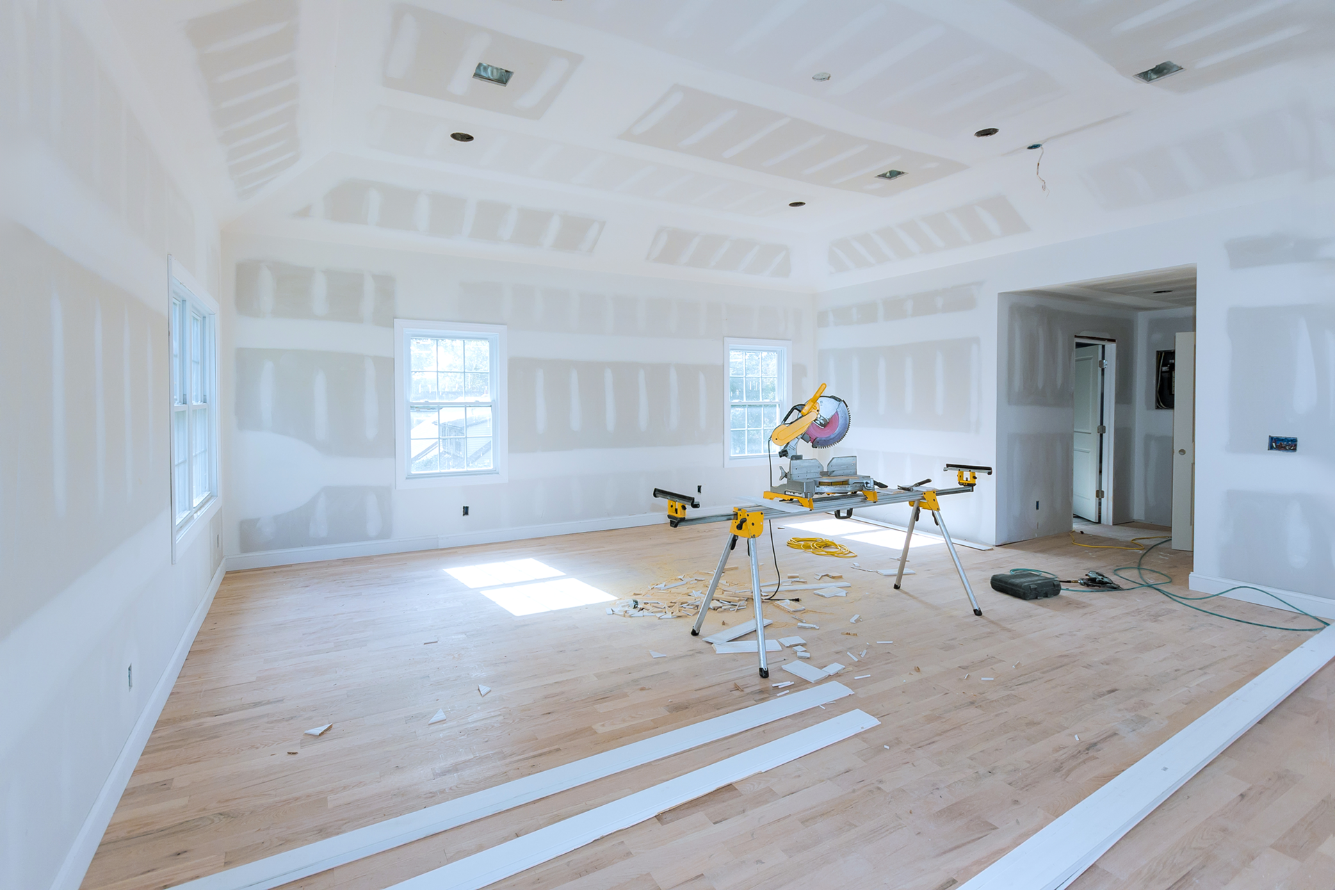 Drywall installation project completed by Weiss Construction in Newport Beach, CA.